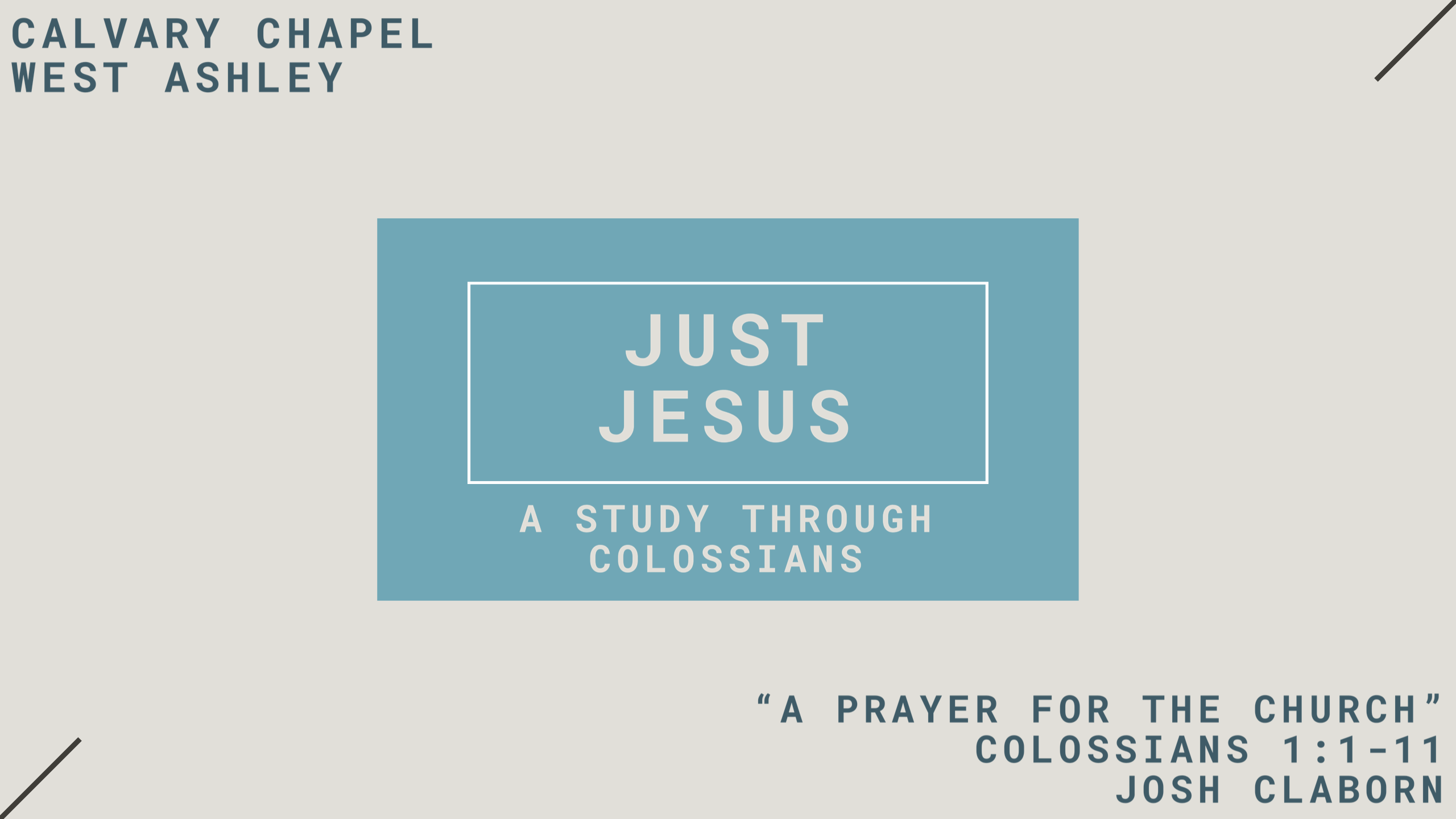 Just Jesus: A Prayer for the Church